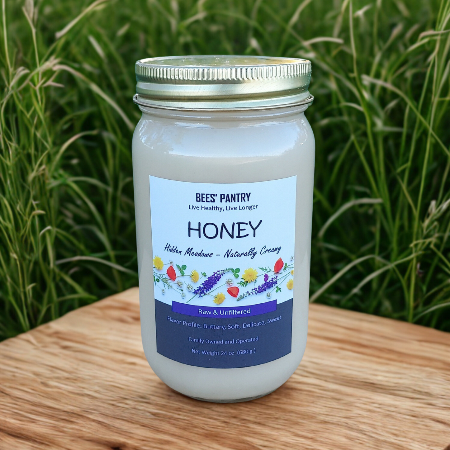 Hidden Meadows - Naturally Creamy Raw Honey 24 oz
